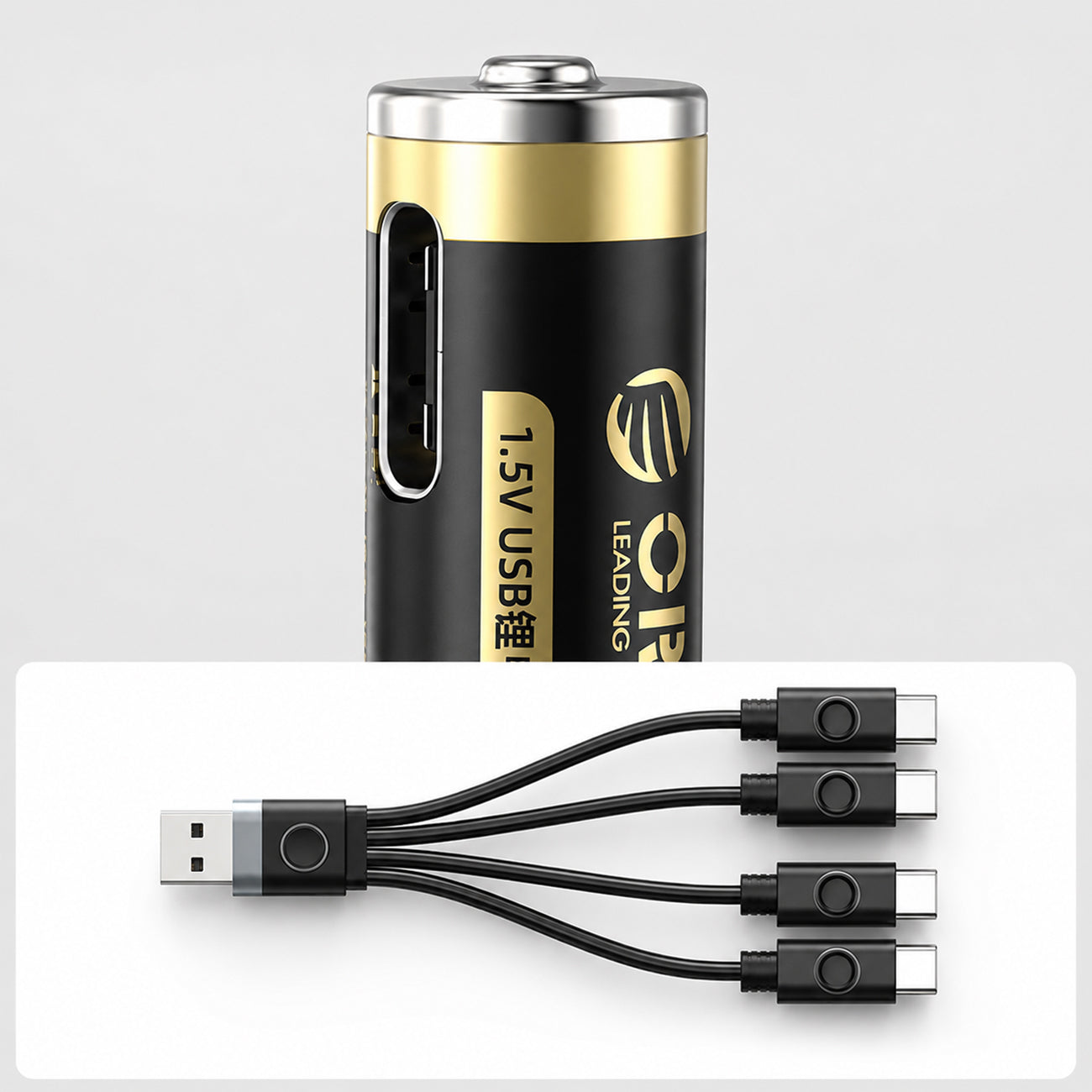 Orico Ener-G EG7C litio baterija 1,5V 500mWh AAA USB-C pakartotinai įkraunama baterija su įkrovimo kabeliu 4 vnt. --...