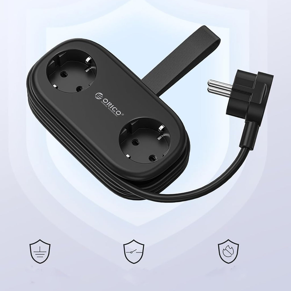 Orico AP3 20W GaN 5in1 maitinimo šakotuvas 2x AC + 2x USB-A + 1x USB-C – juodas -- Cell phone cables