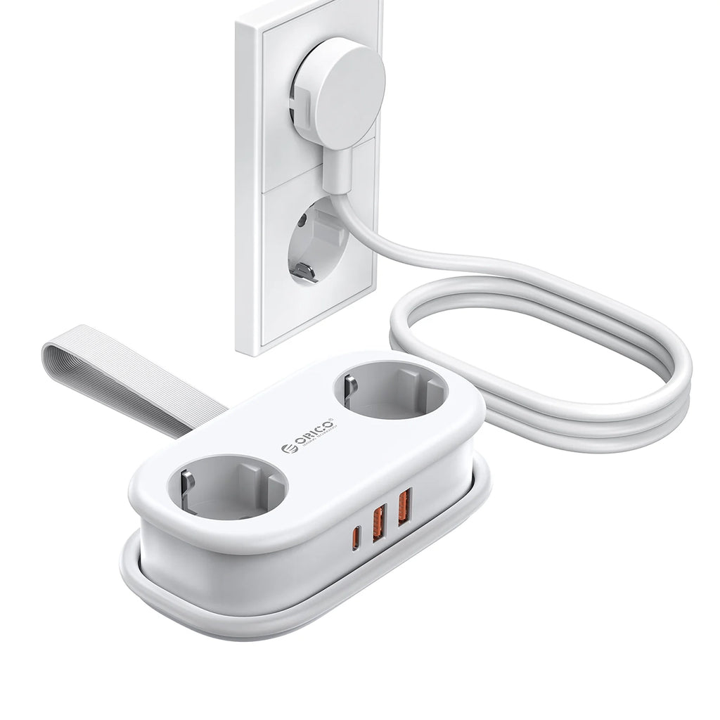 Orico AP3 20W GaN 5in1 maitinimo šakotuvas 2x AC + 2x USB-A + 1x USB-C – baltas -- Cell phone cables