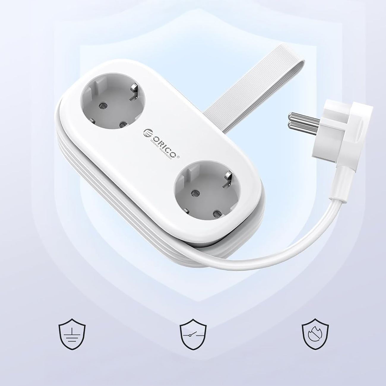 Orico AP3 20W GaN 5in1 maitinimo šakotuvas 2x AC + 2x USB-A + 1x USB-C – baltas -- Cell phone cables