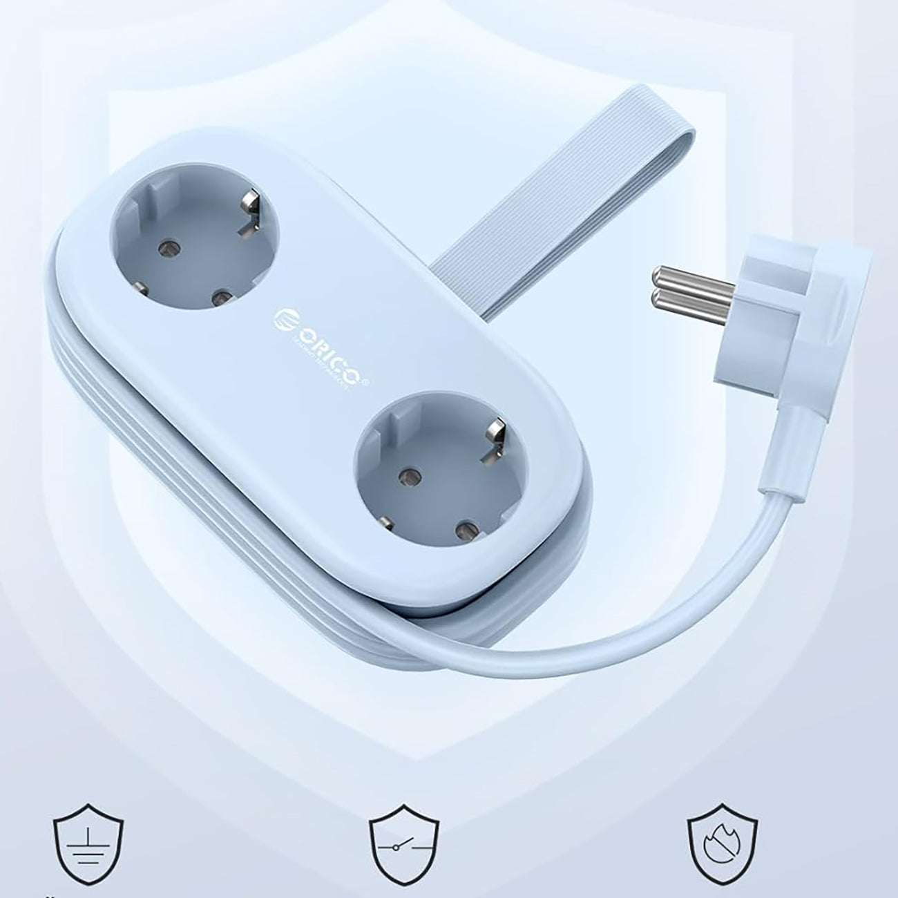 Orico AP3 20W GaN 5in1 maitinimo šakotuvas 2x AC + 2x USB-A + 1x USB-C – mėlynas -- Cell phone cables
