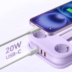 Orico AP3 20W GaN 5in1 maitinimo šakotuvas 2x AC + 2x USB-A + 1x USB-C – violetinis -- Cell phone cables