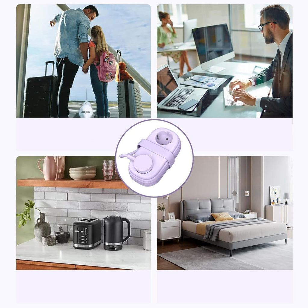 Orico AP3 20W GaN 5in1 maitinimo šakotuvas 2x AC + 2x USB-A + 1x USB-C – violetinis -- Cell phone cables