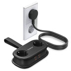 Orico AP3 65W GaN 6in1 maitinimo šakotuvas 2x AC + 2x USB-A + 2x USB-C – juodas -- Cell phone cables