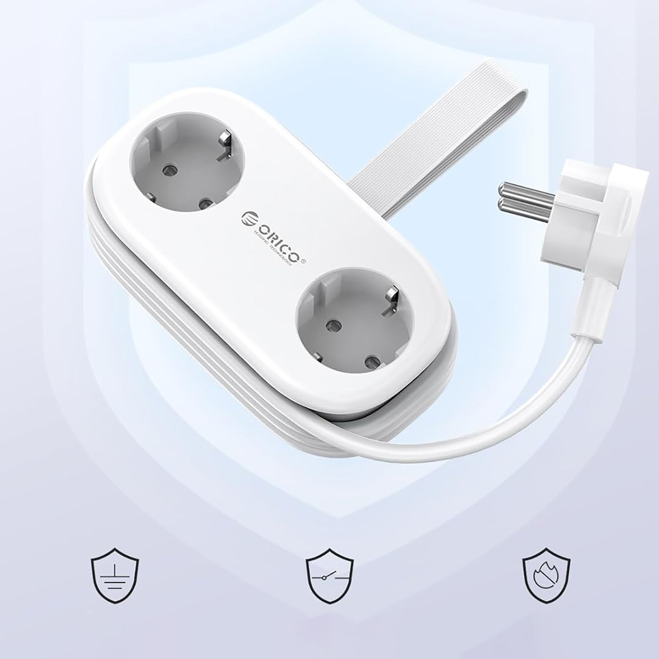 Orico AP3 65W GaN 6in1 maitinimo šakotuvė 2x AC + 2x USB-A + 2x USB-C - balta -- Cell phone cables