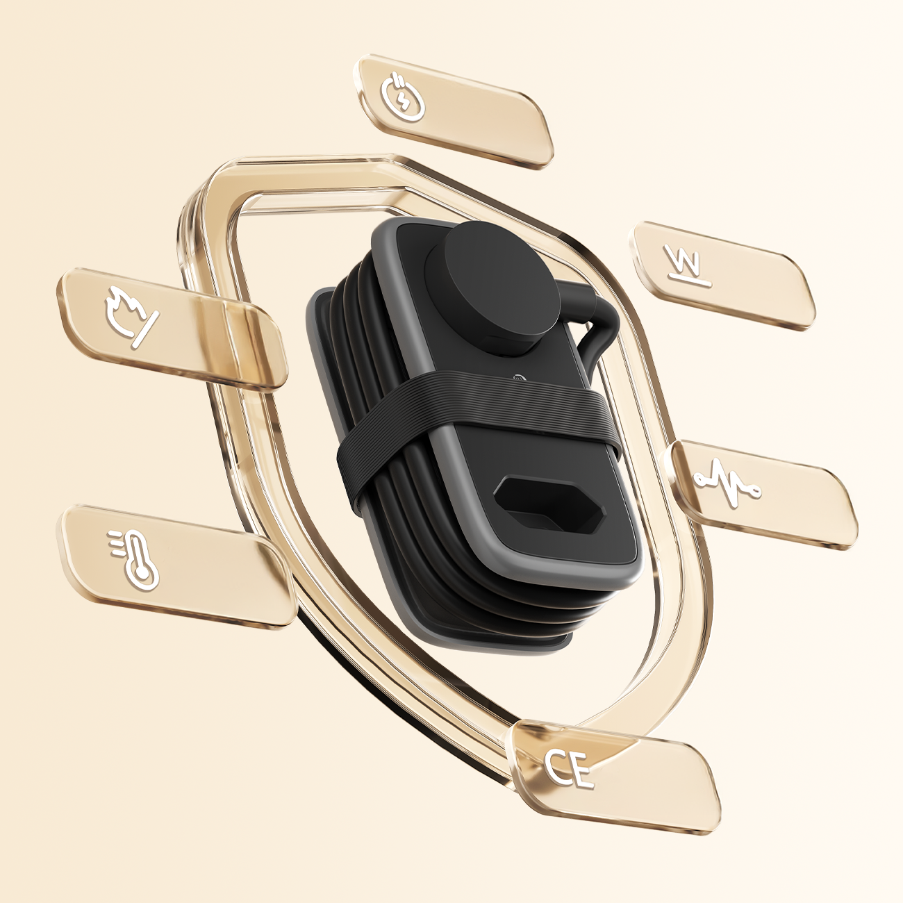 Orico APP 15,5W 5in1 maitinimo šakotuvė 2x AC + 2x USB-A + 1x USB-C - juoda -- Cell phone cables