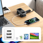 Orico APP 15,5W 5in1 maitinimo šakotuvė 2x AC + 2x USB-A + 1x USB-C - juoda -- Cell phone cables
