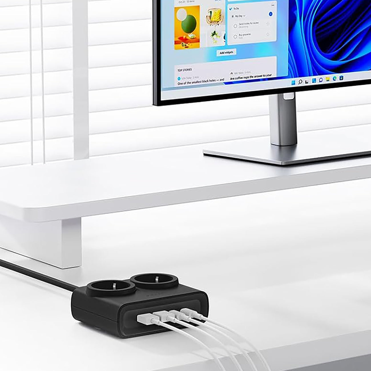 Orico PDC25 25W 6in1 prailgintuvas 2x AC + 2x USB-A + 2x USB-C - juodas -- Cell phone cables