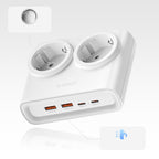 Orico PDC25 25W 6in1 prailgintuvas 2x AC + 2x USB-A + 2x USB-C - baltas -- Cell phone cables
