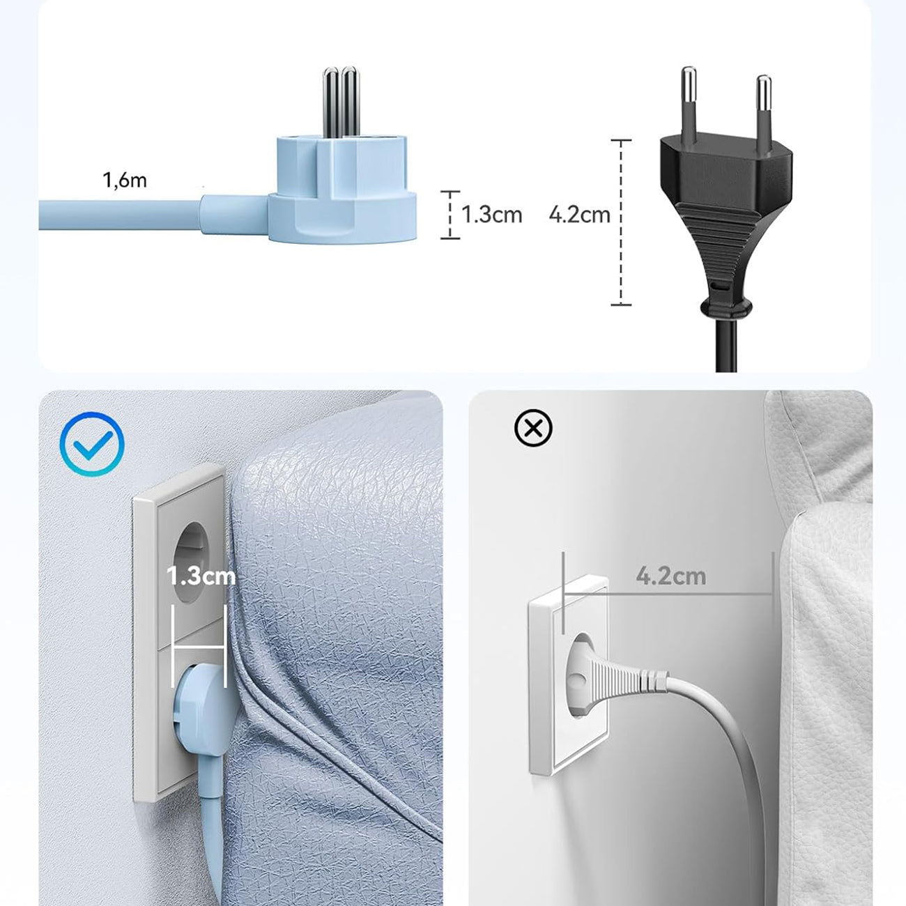Orico PDC25 25W 6in1 prailgintuvas 2x AC + 2x USB-A + 2x USB-C - mėlynas -- Cell phone cables