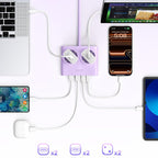 Orico PDC25 25W 6in1 prailgintuvas 2x AC + 2x USB-A + 2x USB-C - violetinis -- Cell phone cables