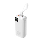 Wozinsky W8-W 30000mAh 30W powerbankas 2x USB-A ir USB-C su žibintu - Baltas -- Powerbanks