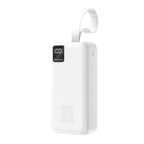 Wozinsky W8-W 30000mAh 30W powerbankas 2x USB-A ir USB-C su žibintu - Baltas -- Powerbanks