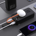 Wozinsky W8-W 30000 mAh 30W powerbankas 2x USB-A ir USB-C su žibintu - Juodas -- Powerbanks