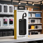 Wozinsky W8-W 30000 mAh 30W powerbankas 2x USB-A ir USB-C su žibintu - Juodas -- Powerbanks