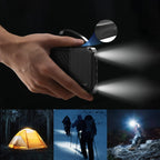 Wozinsky W11-B 10000mAh 10W Powerbank su integruotais kabeliais ir žibintuvėliu - Juoda -- Powerbanks