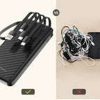 Wozinsky W11-B 10000mAh 10W Powerbank su integruotais kabeliais ir žibintuvėliu - Juoda -- Powerbanks