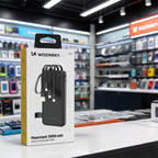 Wozinsky W11-B 10000mAh 10W Powerbank su integruotais kabeliais ir žibintuvėliu - Juoda -- Powerbanks