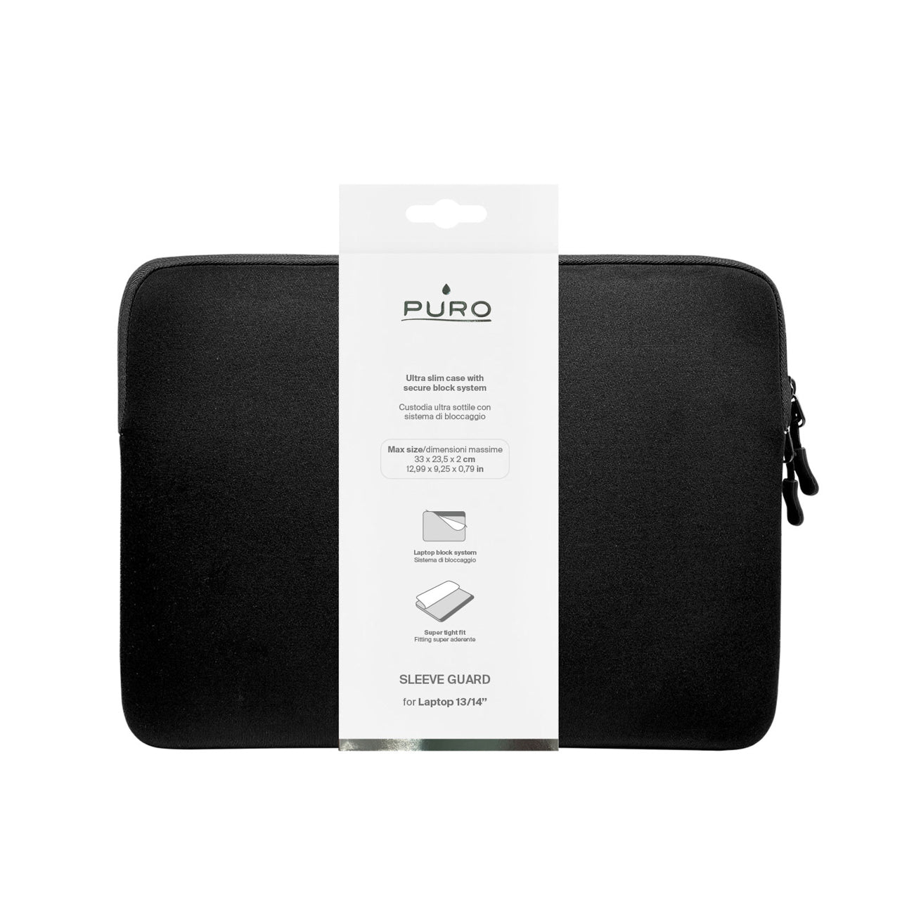 Puro Slim Guard 14" nešiojamojo kompiuterio krepšys - juodas -- Laptop Bags