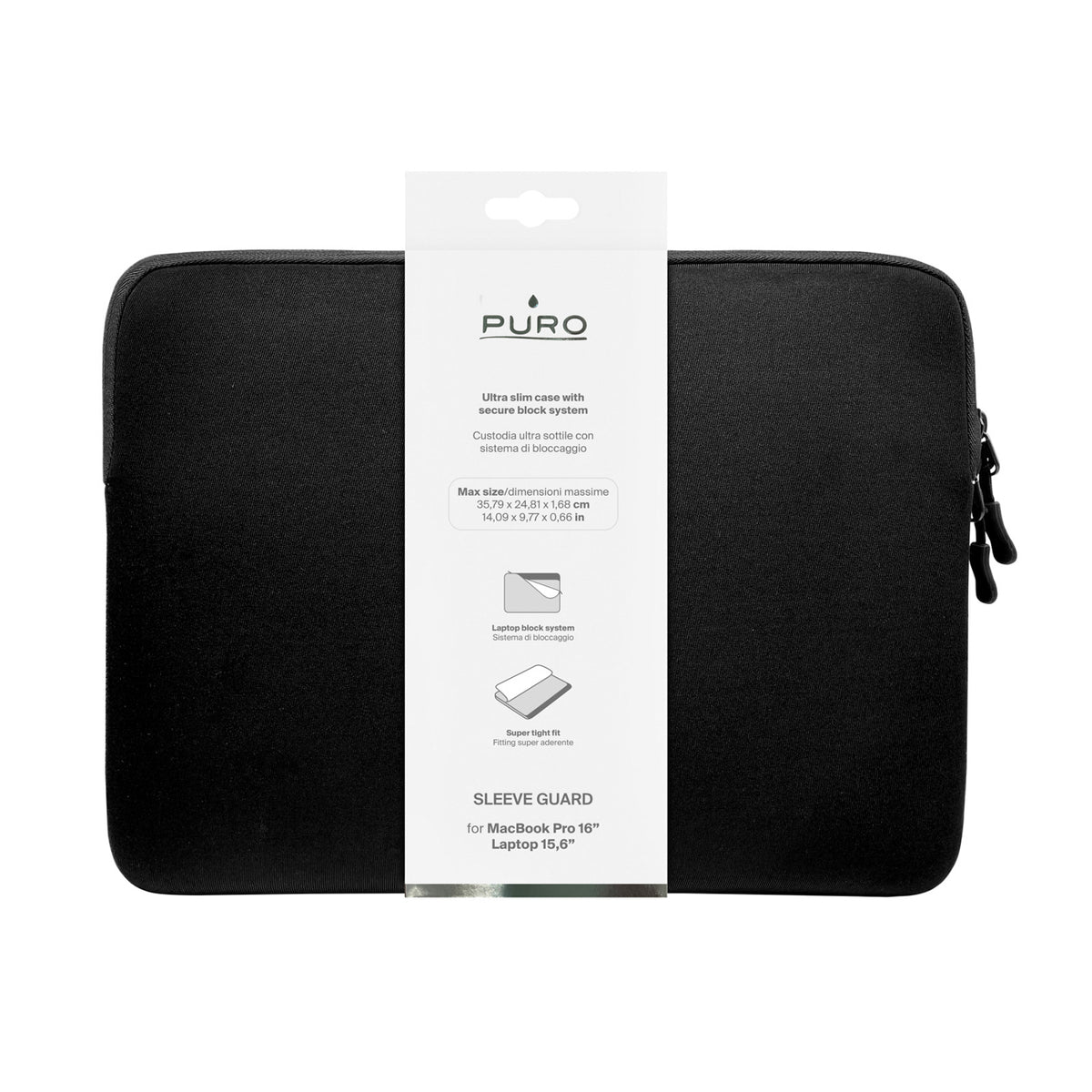 Puro Slim Guard 16" nešiojamojo kompiuterio krepšys - juodas -- Laptop Bags