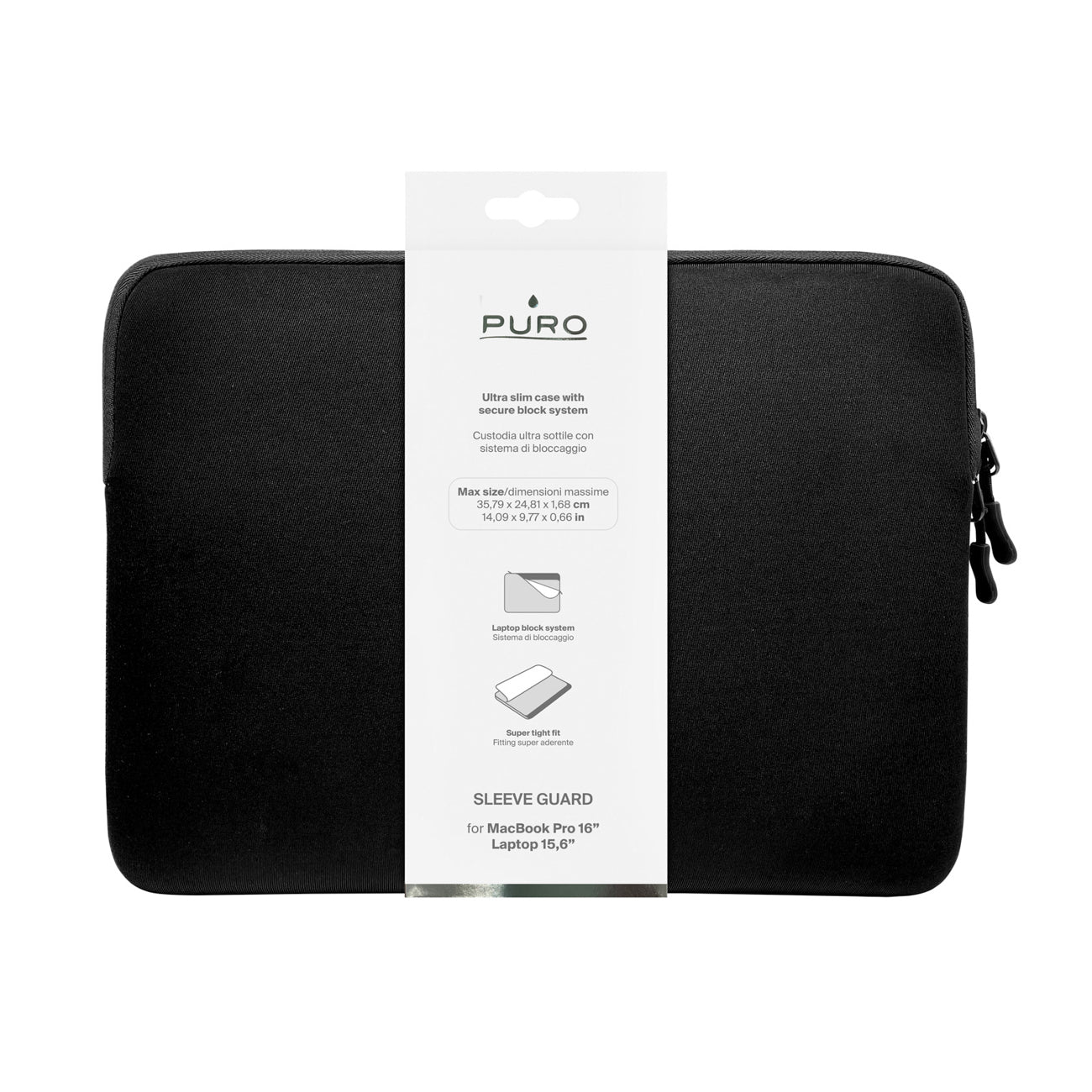 Puro Slim Guard 16" nešiojamojo kompiuterio krepšys - juodas -- Laptop Bags