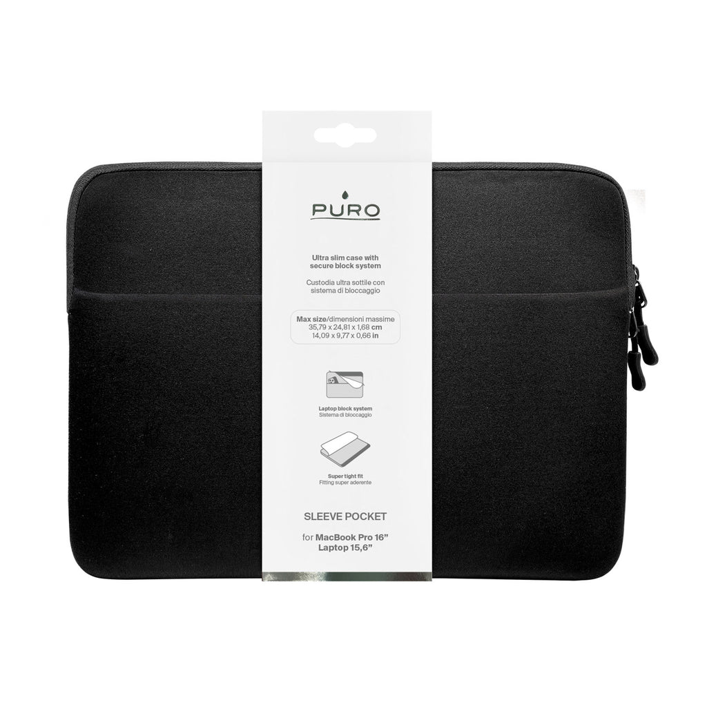 Puro SLIM POCKET Sleeve Bag Neoprena 15-16'' juoda -- Laptop Bags