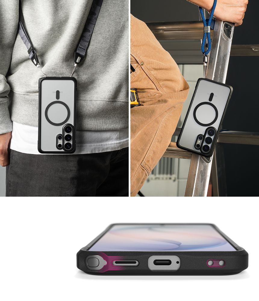 Ringke Fusion Bold Magnetic MagSafe Dėklas, skirtas Samsung Galaxy S26 Ultra - skaidri juoda -- Samsung Galaxy S26 Ultra