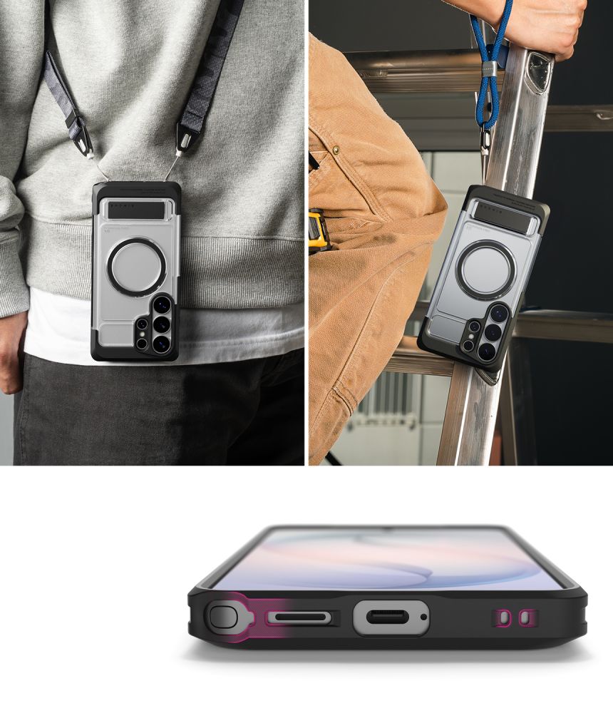 Ringke UX Magnetic MagSafe Dėklas, skirtas Samsung Galaxy S26 Ultra - Skaidrus juodas -- Samsung Galaxy S26 Ultra