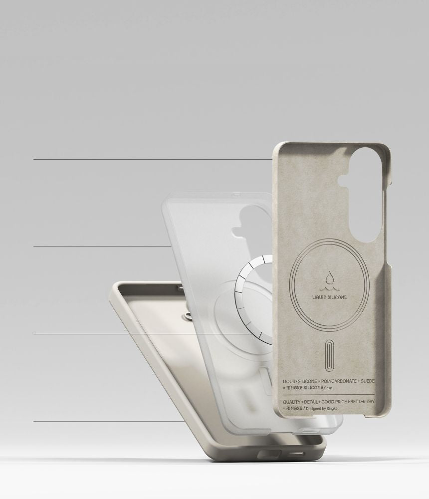 Ringke Silicone MagSafe Dėklas, skirtas Samsung Galaxy S26+ - Beige -- Samsung Galaxy S26+
