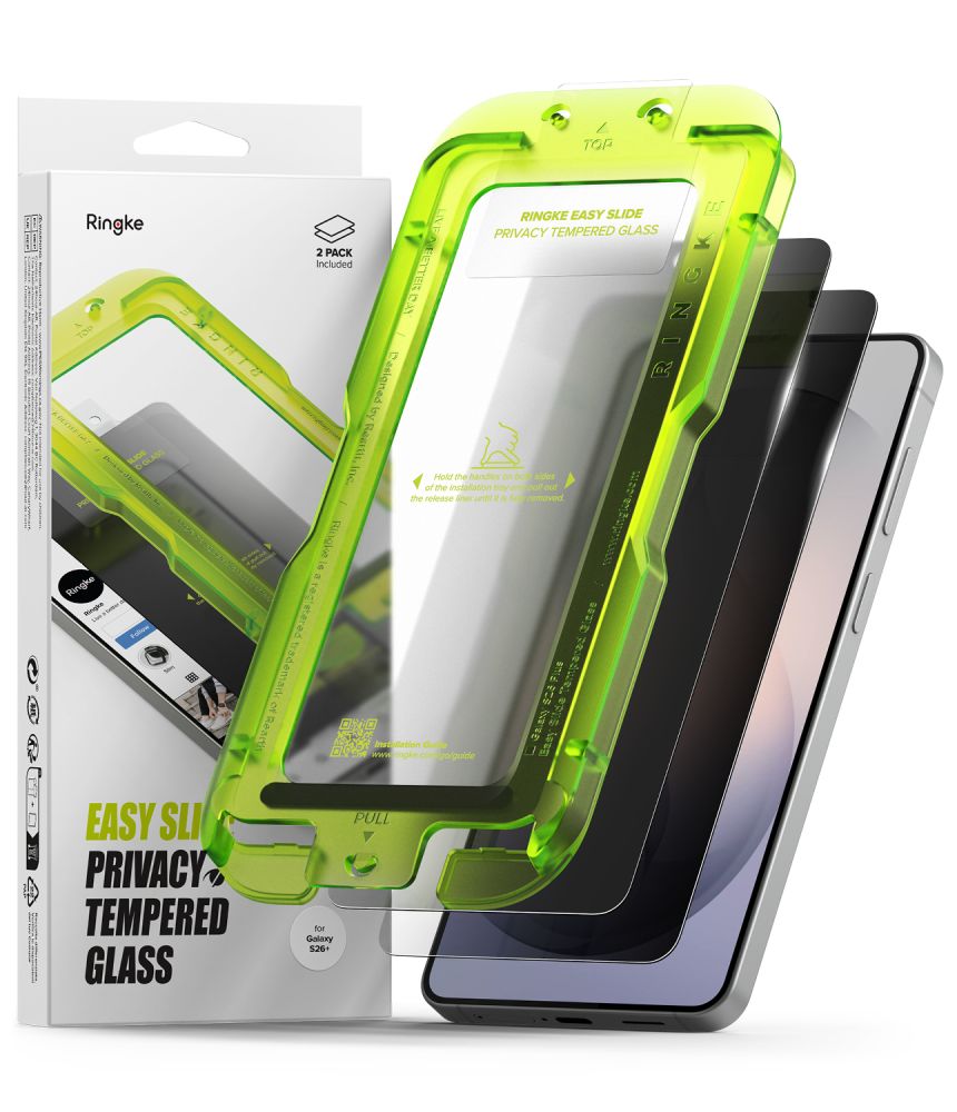 Ringke Easy Slide Privacy 2-Pack Tempered Glass for Samsung ZXQTOZ -- Cell phone tempered glass