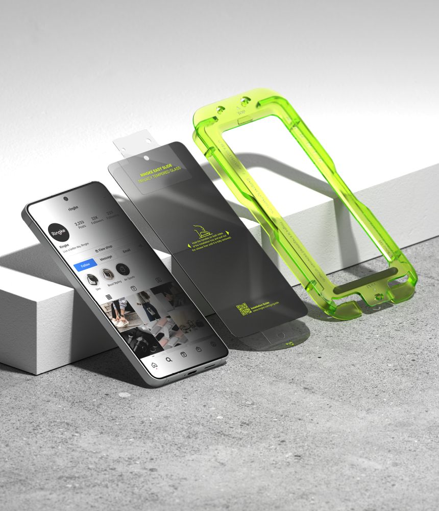 Ringke Easy Slide Privacy 2-Pack Tempered Glass for Samsung ZXQTOZ -- Cell phone tempered glass
