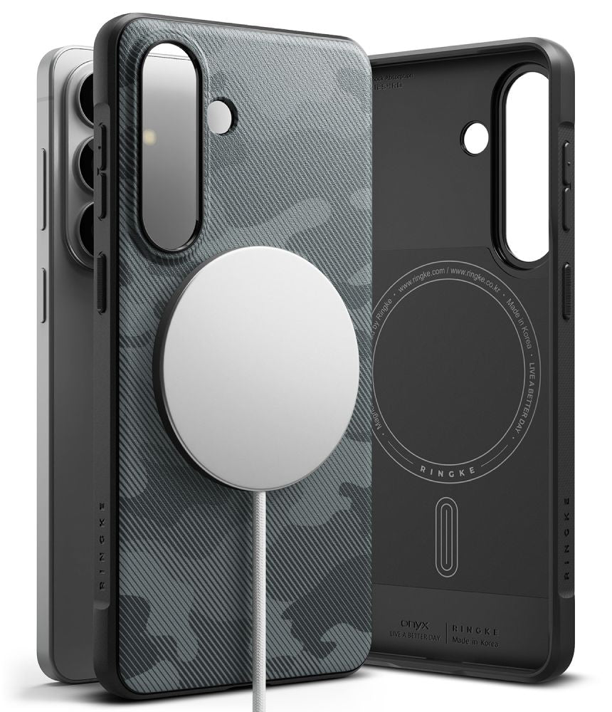 Ringke Onyx Magsaugus dėklas, skirtas Samsung Galaxy S26 - pilka ir juoda -- Samsung Galaxy S26