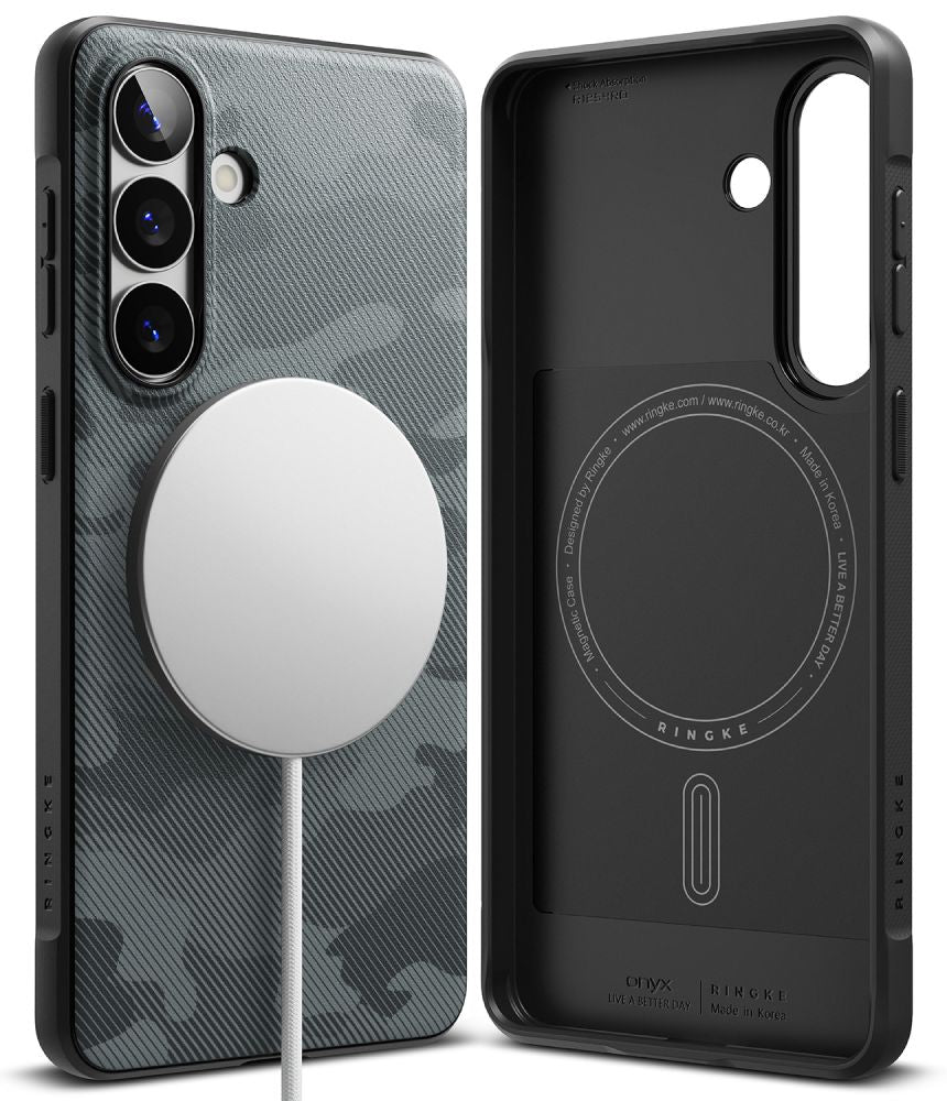 Ringke Onyx Magsaugus dėklas, skirtas Samsung Galaxy S26 - pilka ir juoda -- Samsung Galaxy S26