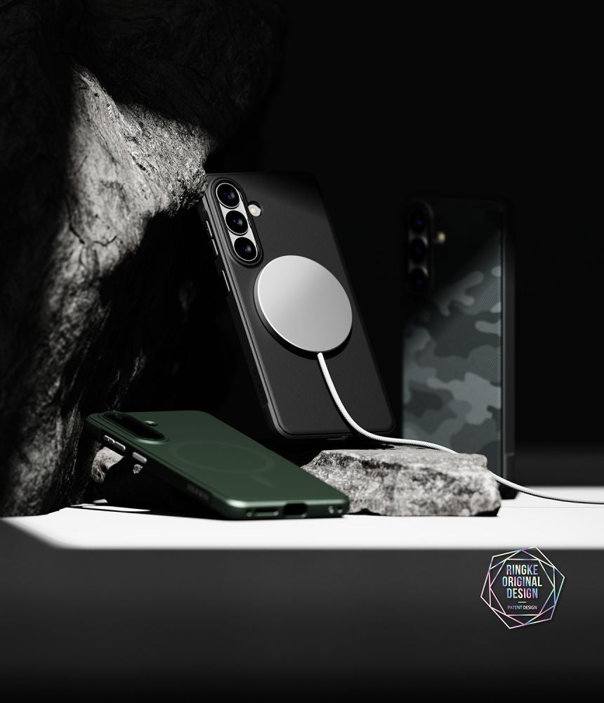 Ringke Onyx Magsaugus dėklas, skirtas Samsung Galaxy S26 - pilka ir juoda -- Samsung Galaxy S26
