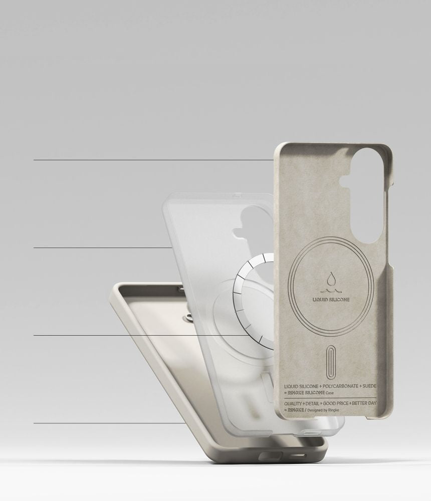 Ringke Silicone MagSafe Dėklas, skirtas Samsung Galaxy S26 - Beige -- Samsung Galaxy S26