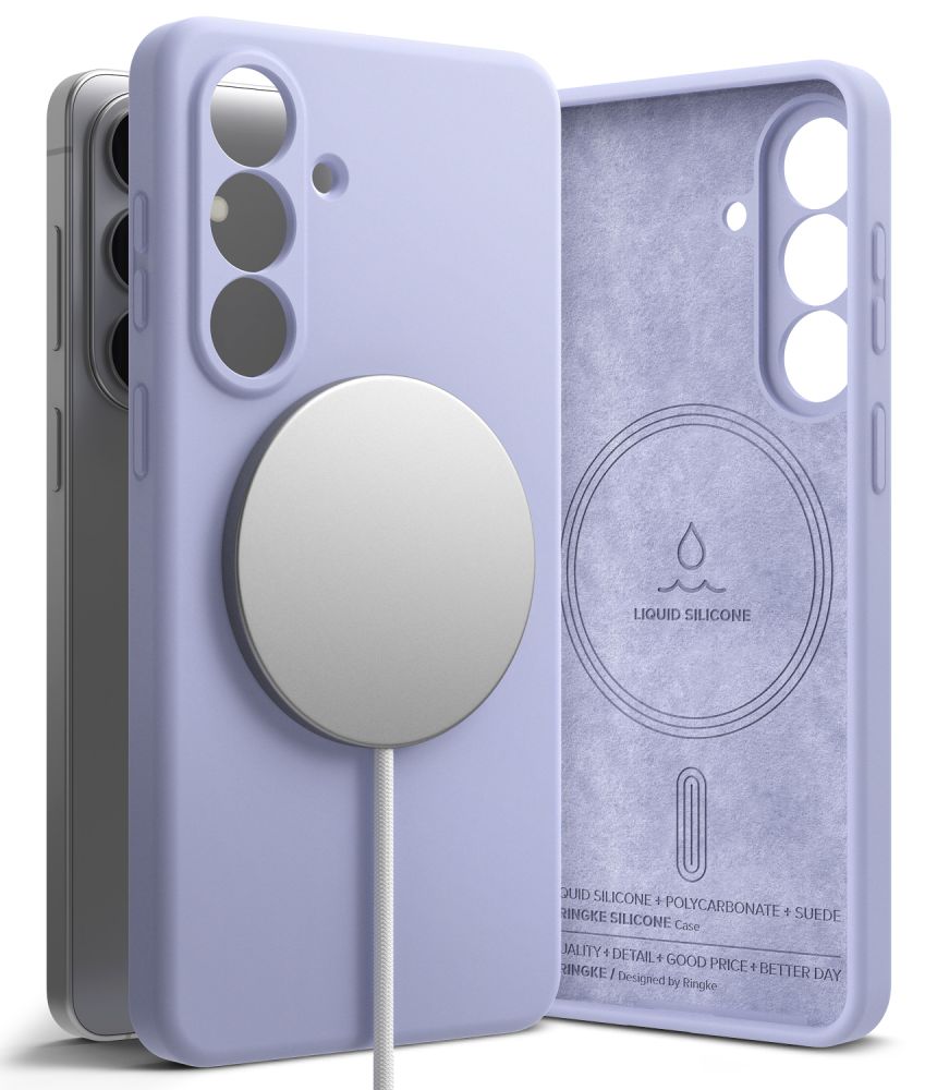 Ringke Silicone MagSafe Dėklas, skirtas Samsung Galaxy S26 - violetinis -- Samsung Galaxy S26