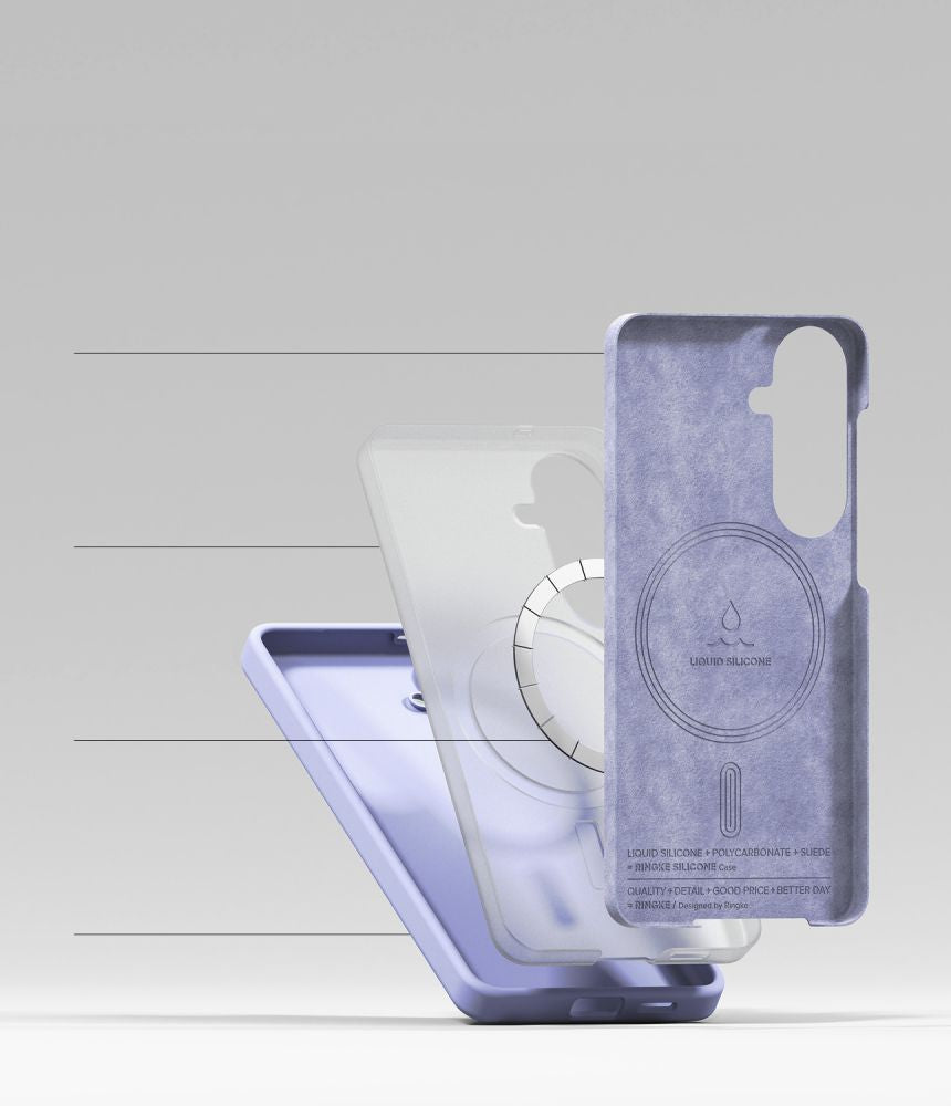 Ringke Silicone MagSafe Dėklas, skirtas Samsung Galaxy S26 - violetinis -- Samsung Galaxy S26