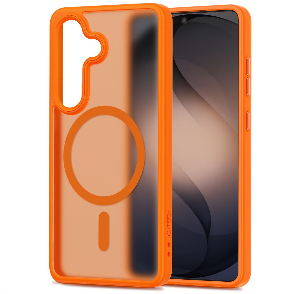 Tech-Protect Magmat MagSafe Dėklas, skirtas Samsung Galaxy S26 - Orange Matte -- Samsung Galaxy S26