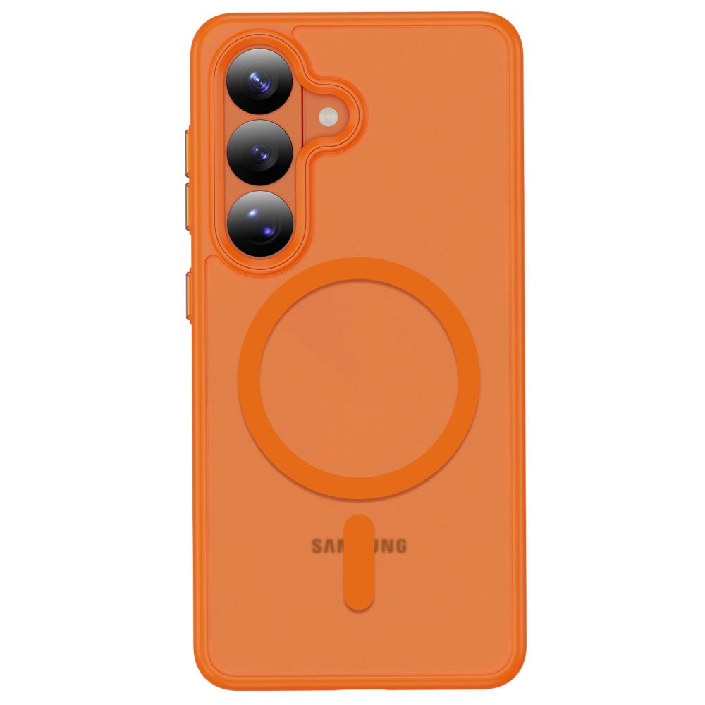 Tech-Protect Magmat MagSafe Dėklas, skirtas Samsung Galaxy S26 - Orange Matte -- Samsung Galaxy S26