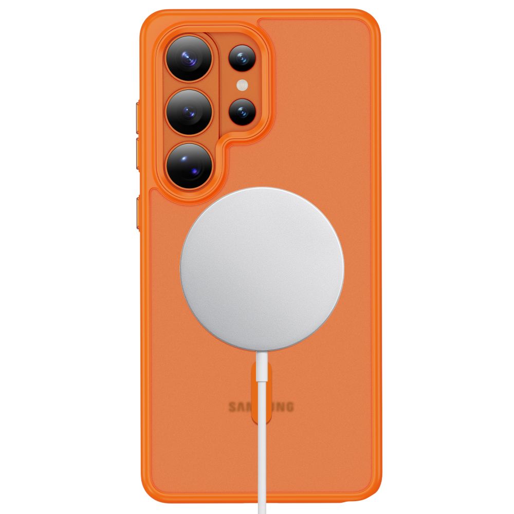 Tech-Protect Magmat MagSafe Dėklas, skirtas Samsung Galaxy S26 Ultra - Orange Matte -- Samsung Galaxy S26 Ultra