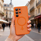 Tech-Protect Magmat MagSafe Dėklas, skirtas Samsung Galaxy S26 Ultra - Orange Matte -- Samsung Galaxy S26 Ultra