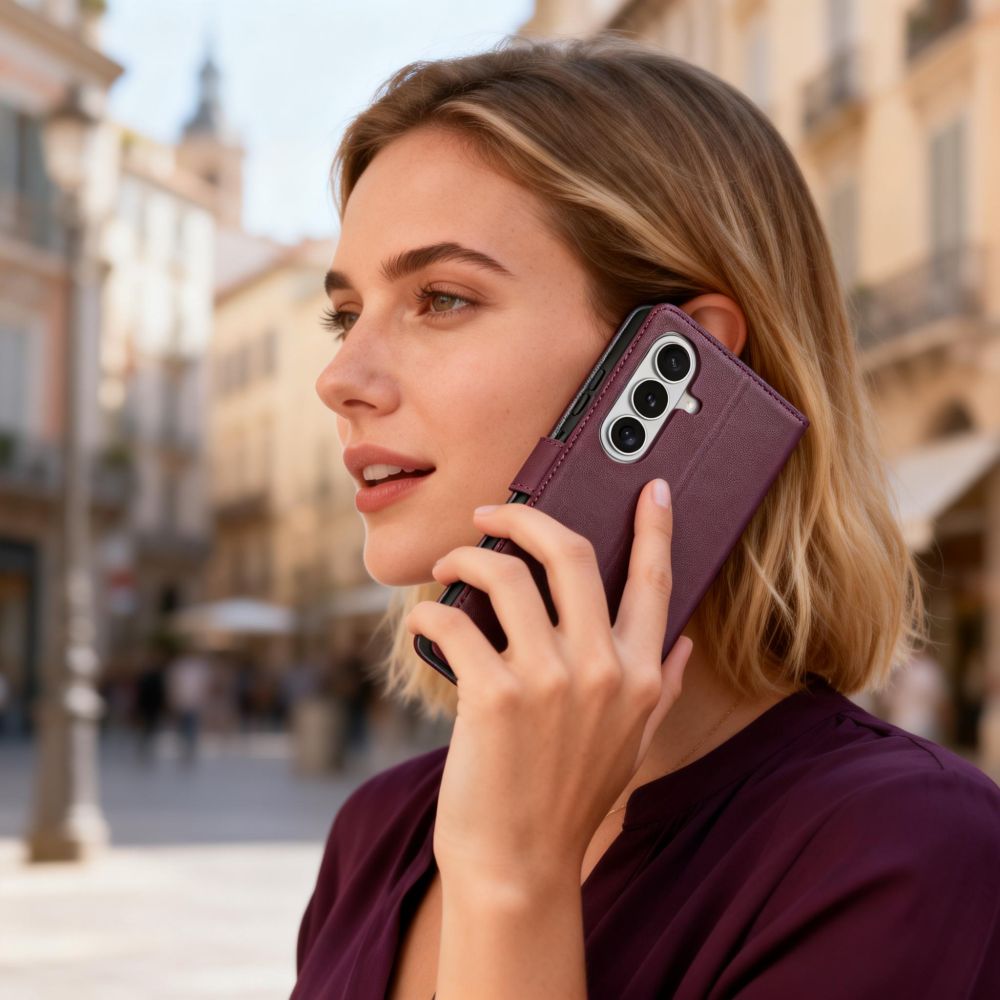 Tech-Protect Wallet dėklas, skirtas Samsung Galaxy A57 5G - Burgundy -- Samsung Galaxy A57