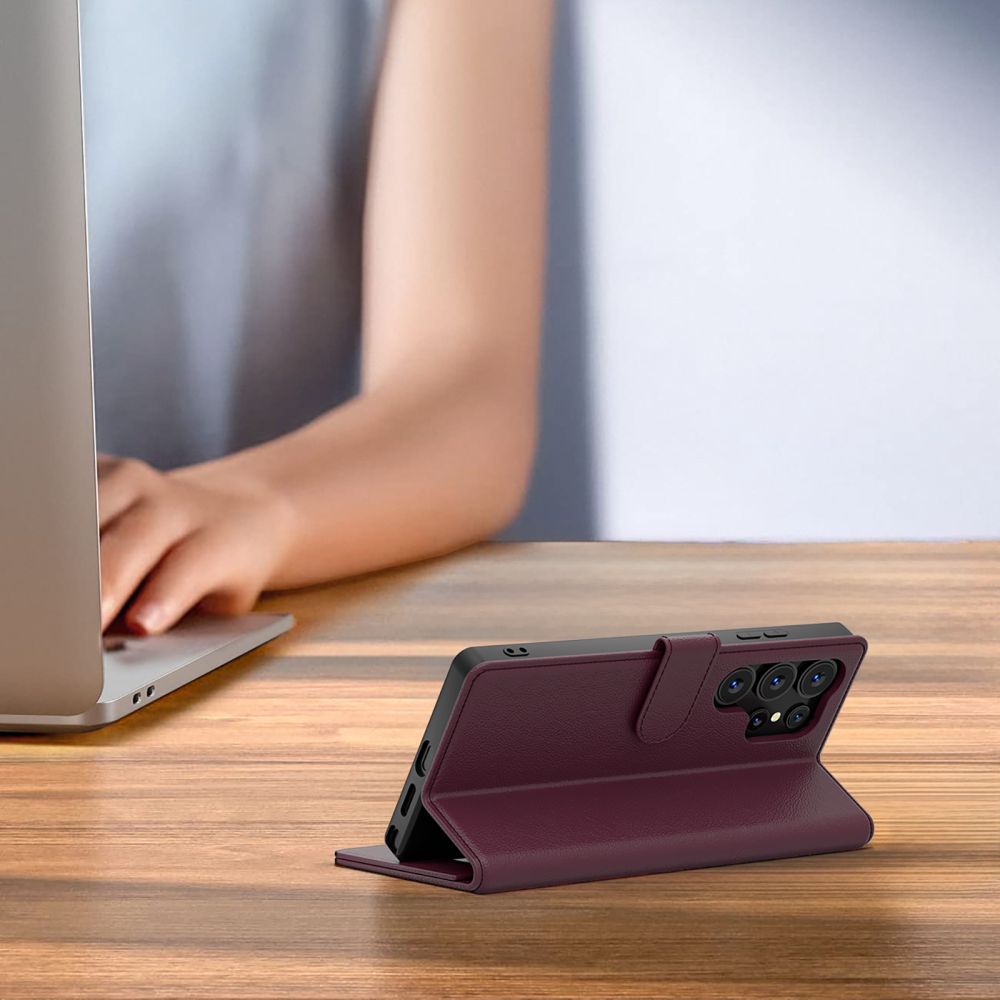 Tech-Protect Wallet dėklas, skirtas Samsung Galaxy A36 / A56 / A37 5G - Burgundy -- Samsung Galaxy A36 5G