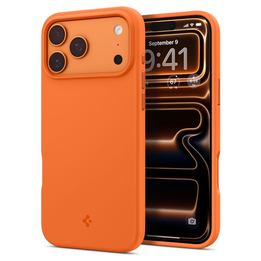 Spigen Silicone Fit Mag MagSafe dėklas iPhone 17 Pro Max - oranžinis -- iPhone 17 Pro Max