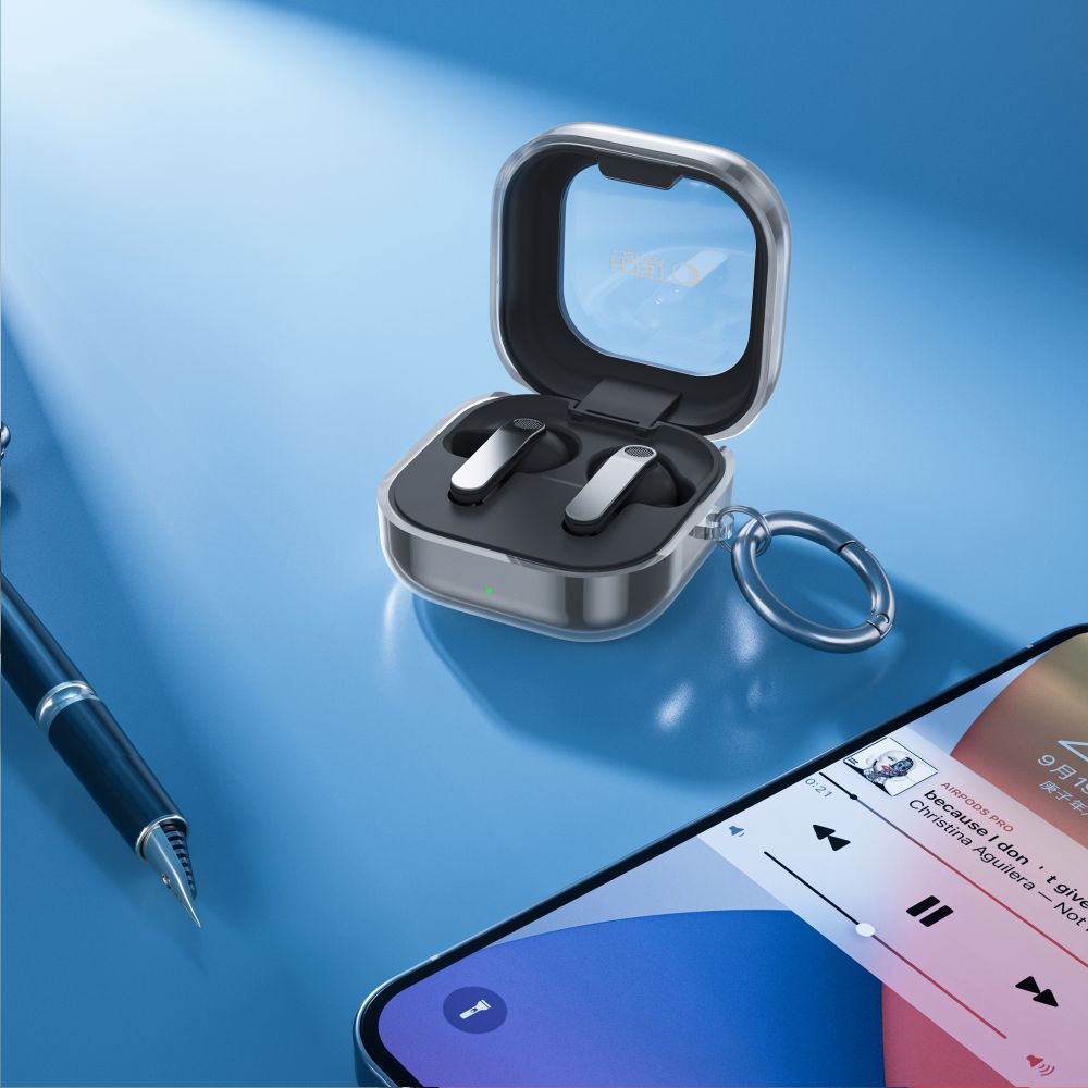 Tech-Protect FlexAir dėklas, skirtas Samsung Galaxy Buds 4 / Buds 4 Pro – skaidrus -- Samsung Galaxy Buds 4 / Samsung...