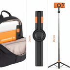 Tech-Protect L10S Bluetooth Selfie Lazdelė Trikojis – Juoda ir Oranžinė -- Selfie Sticks & Tripods