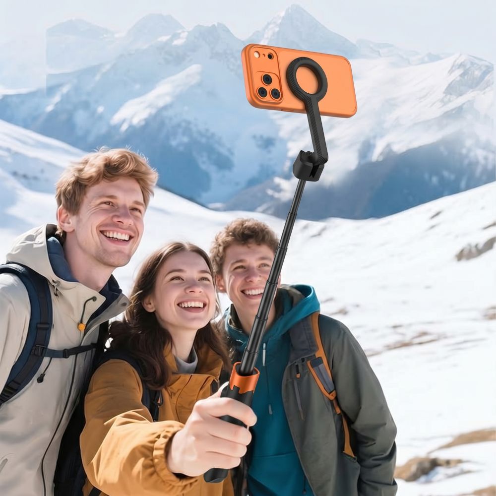 Tech-Protect L10S Bluetooth Selfie Lazdelė Trikojis – Juoda ir Oranžinė -- Selfie Sticks & Tripods