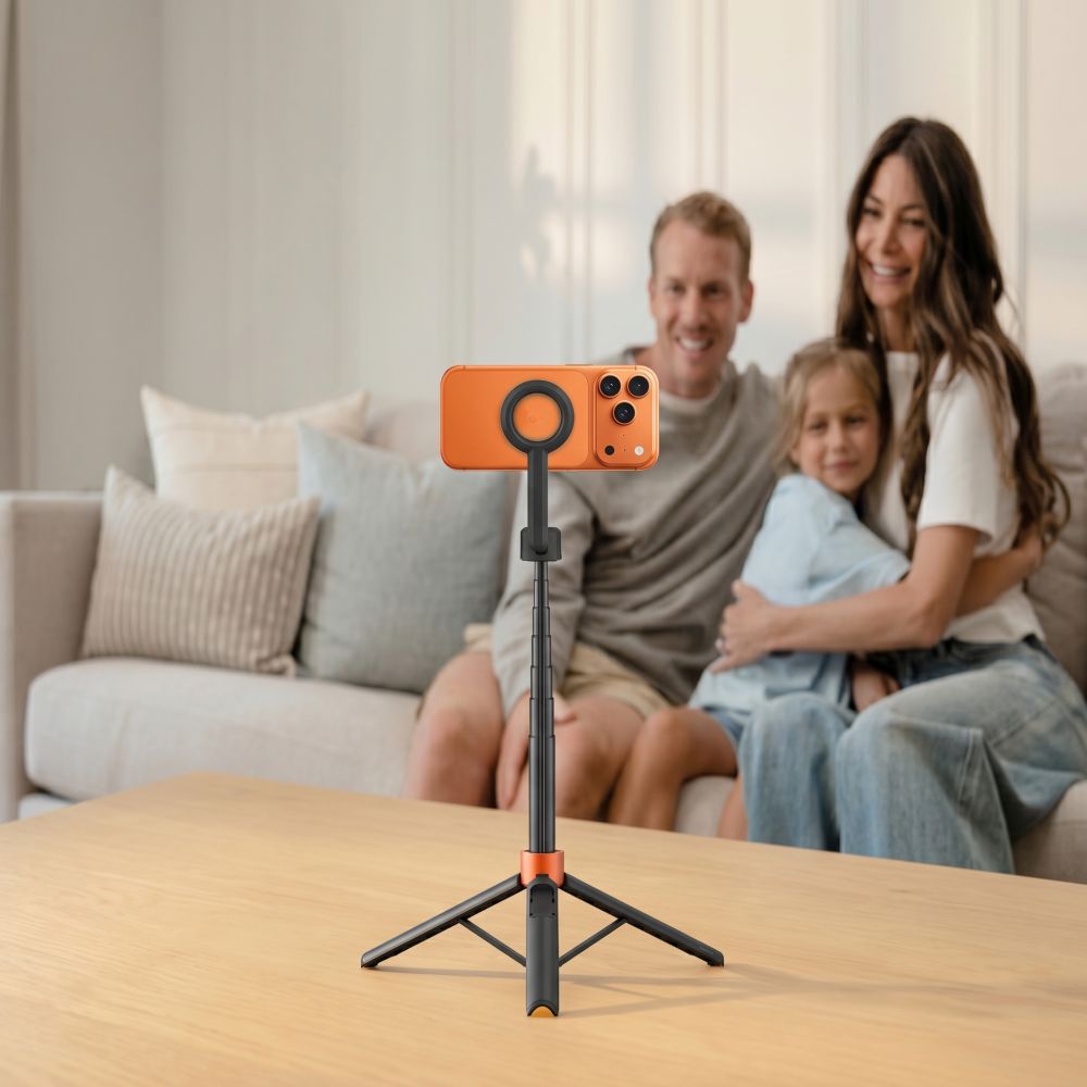 Tech-Protect L10S Bluetooth Selfie Lazdelė Trikojis – Juoda ir Oranžinė -- Selfie Sticks & Tripods