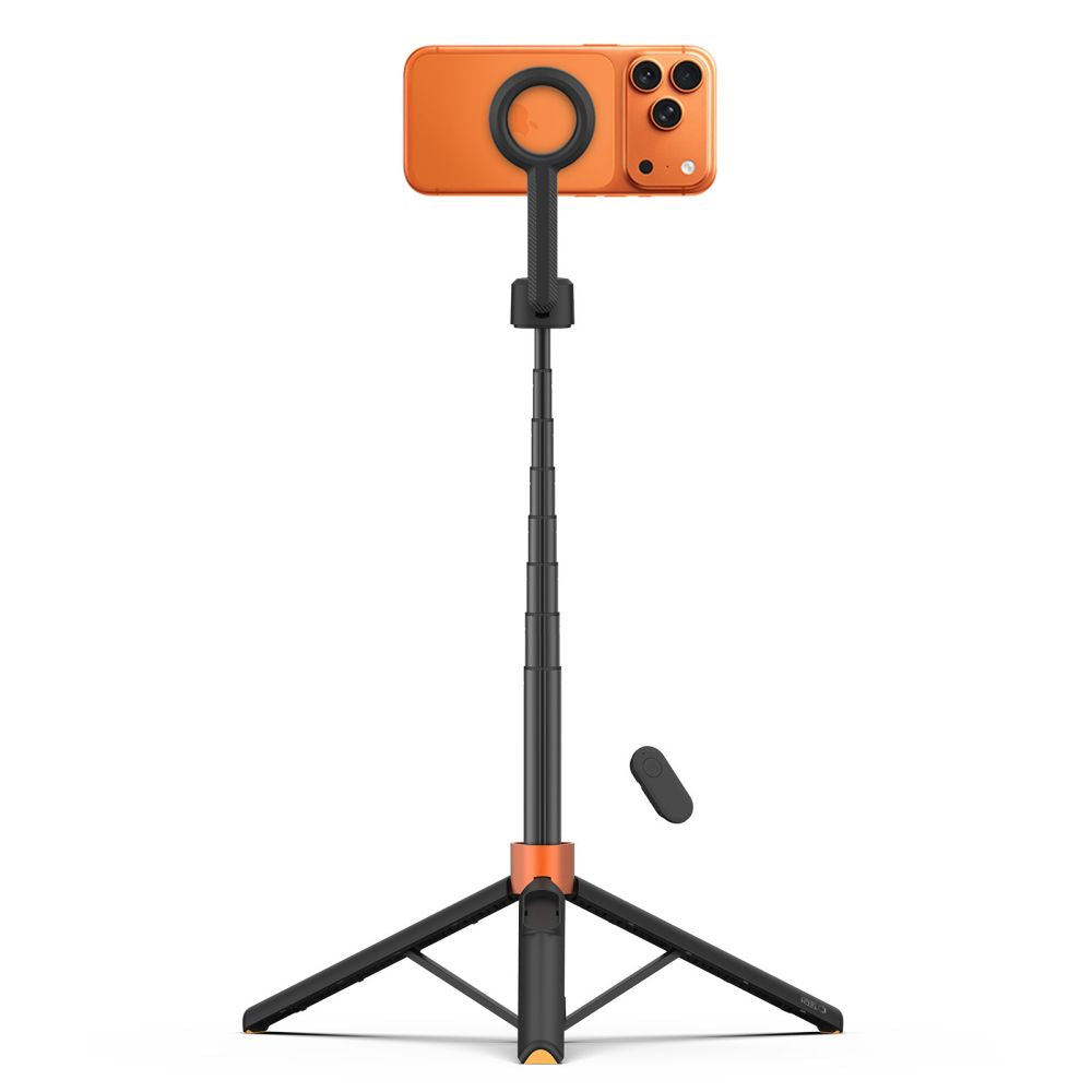 Tech-Protect L10S Bluetooth Selfie Lazdelė Trikojis – Juoda ir Oranžinė -- Selfie Sticks & Tripods