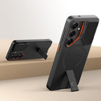 Tech-Protect Kevlar Aura MagSafe Dėklas, skirtas Samsung Galaxy S26 - Black and Orange -- Samsung Galaxy S26
